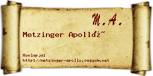 Metzinger Apolló névjegykártya